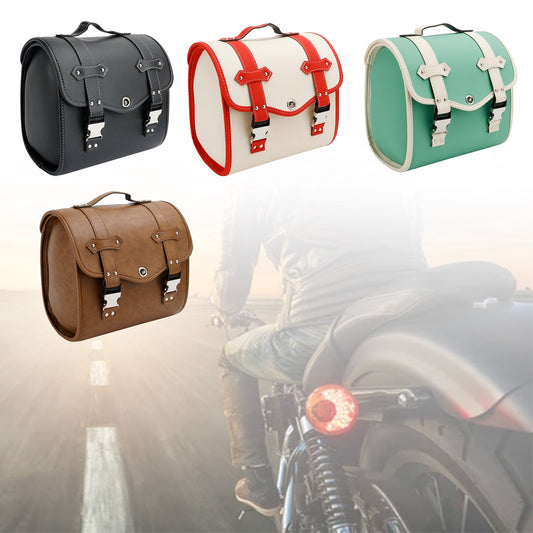 Borsa porta attrezzi laterale per borsa laterale Pu universale a sgancio rapido per moto Marrone